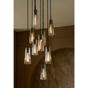 Cosette 20" Nine Lights Large Adjustable Pendant, Black Oxide