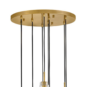 Cosette 20" Nine Lights Large Adjustable Pendant, Heritage Brass