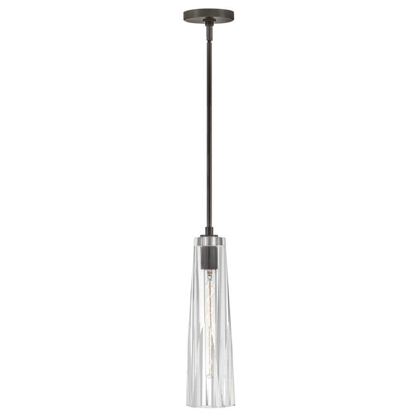 Cosette 5" One Light Large Adjustable Pendant, Black Oxide
