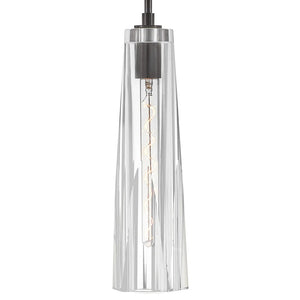 Cosette 5" One Light Large Adjustable Pendant, Black Oxide