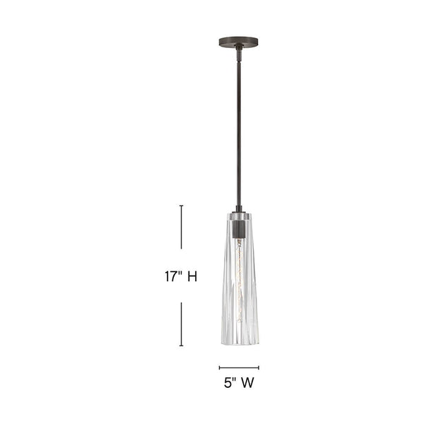 Cosette 5" One Light Large Adjustable Pendant, Black Oxide