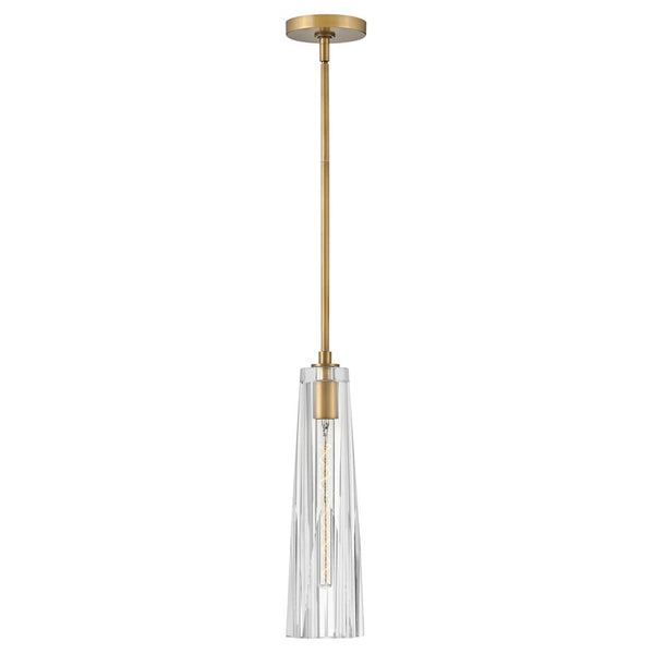 Cosette 5" One Light Large Adjustable Pendant, Heritage Brass