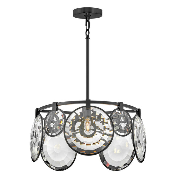 Nala 22" Five Lights Small Convertible Chandelier, Black
