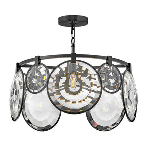 Nala 22" Five Lights Small Convertible Chandelier, Black