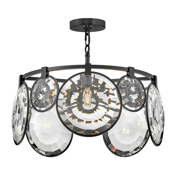 Nala 22" Five Lights Small Convertible Chandelier, Black
