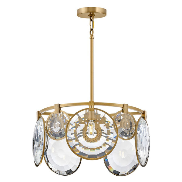 Nala 22" Five Lights Small Convertible Chandelier, Heritage Brass