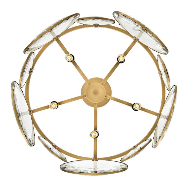 Nala 22" Five Lights Small Convertible Chandelier, Heritage Brass
