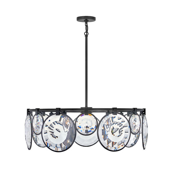 Nala 31" Seven Lights Medium Drum Chandelier, Black