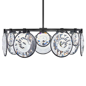 Nala 31" Seven Lights Medium Drum Chandelier, Black