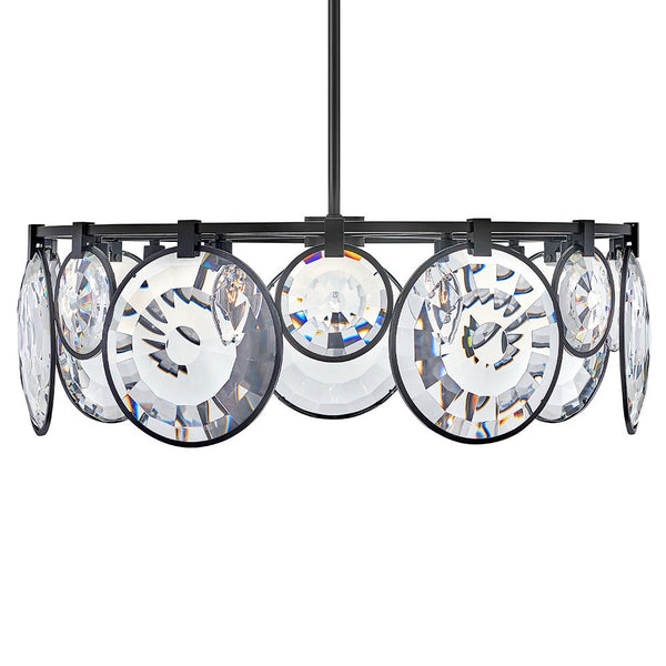 Nala 31" Seven Lights Medium Drum Chandelier, Black
