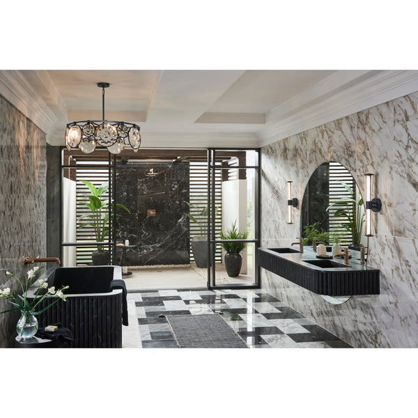 Nala 31" Seven Lights Medium Drum Chandelier, Black