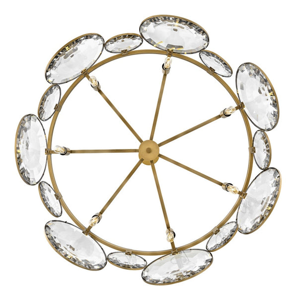 Nala 31" Seven Lights Medium Convertible Drum Chandelier, Heritage Brass