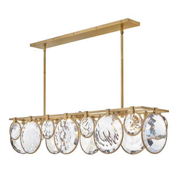 Nala 50" Eight Lights Medium Linear, Heritage Brass
