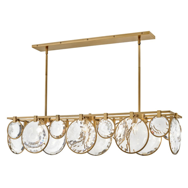 Nala 50" Eight Lights Medium Linear, Heritage Brass