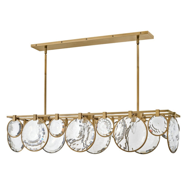 Nala 50" Eight Lights Medium Linear, Heritage Brass