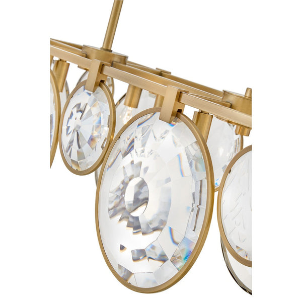 Nala 50" Eight Lights Medium Linear, Heritage Brass