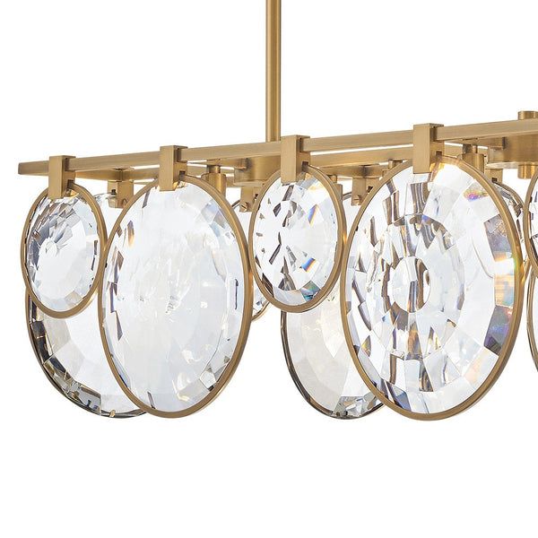 Nala 50" Eight Lights Medium Linear, Heritage Brass