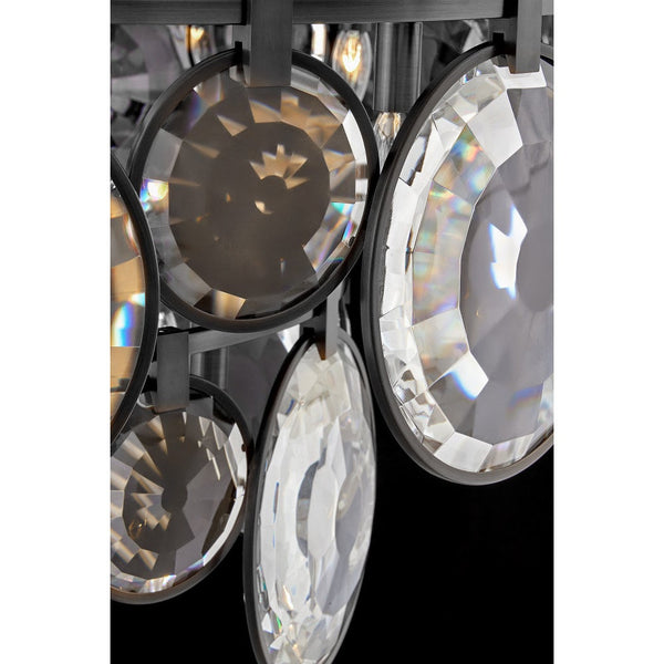 Nala 40" Fifteen Lights Large Multi Tier Chandelier, Black