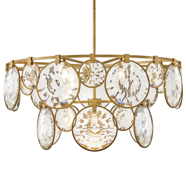 Nala 40" Fifteen Lights Large Multi Tier Chandelier, Heritage Brass