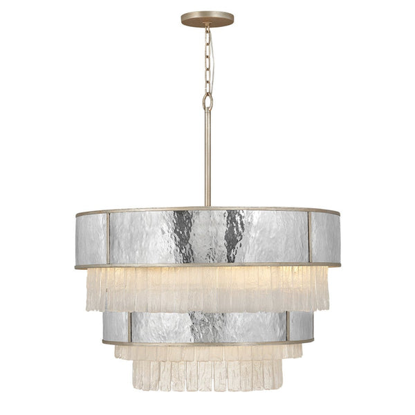 Reverie 32" Twelve Lights Medium Multi Tier Chandelier, Champagne Gold