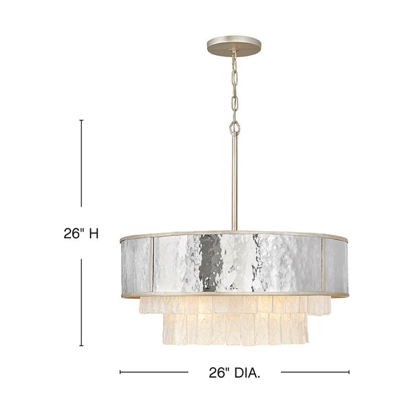 Reverie 26" Eight Lights Medium Drum Chandelier, Champagne Gold