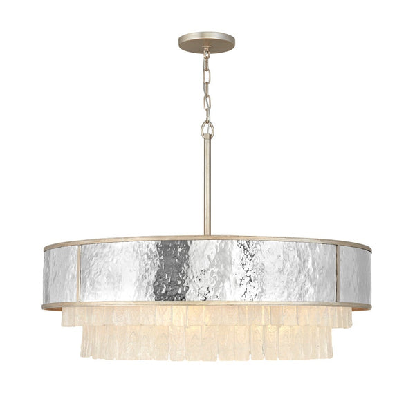 Reverie 36" Eight Lights Large Drum Chandelier, Champagne Gold