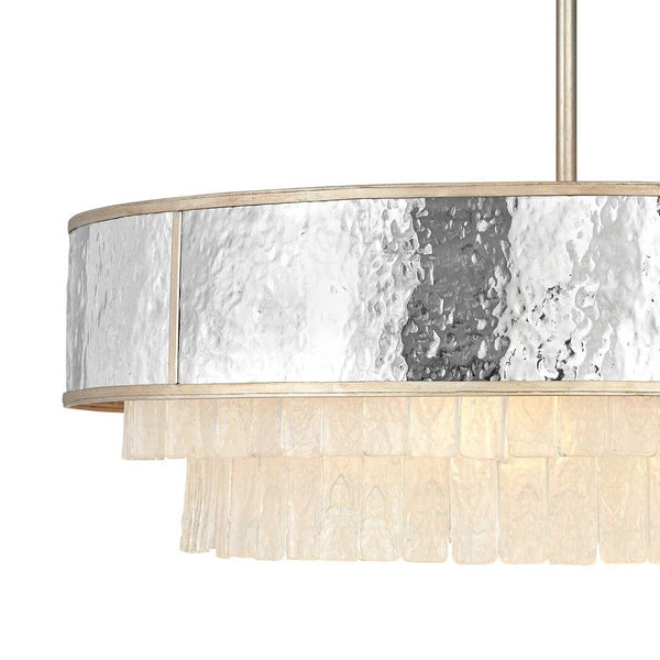 Reverie 36" Eight Lights Large Drum Chandelier, Champagne Gold
