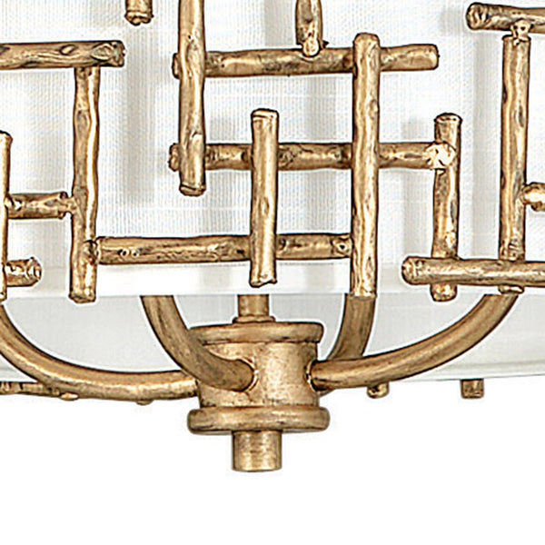 Farrah 16" Four Lights Large Convertible Drum Pendant, Burnished Gold