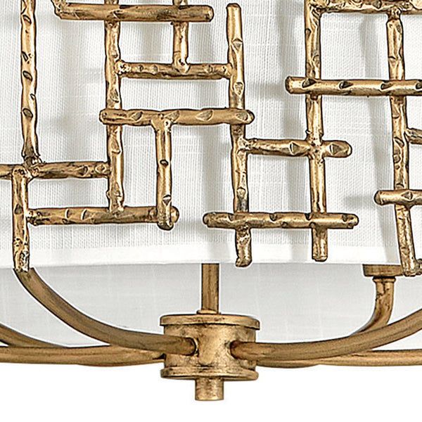 Farrah 28" Six Lights Medium Drum Chandelier, Burnished Gold
