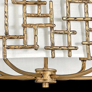 Farrah 28" Six Lights Medium Drum Chandelier, Burnished Gold