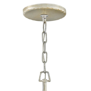 Farrah 28" Six Lights Medium Drum Chandelier, Silver Leaf