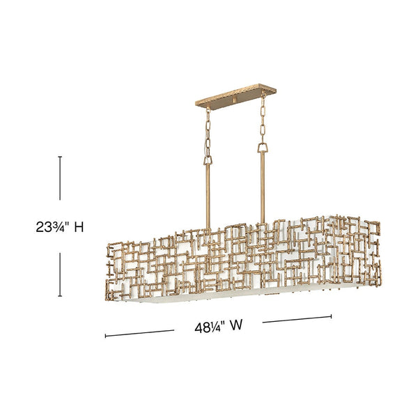 Farrah 48" Eight Lights Medium Linear, Burnished Gold