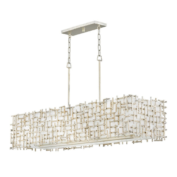 Farrah 48" Eight Lights Medium Linear, Silver Leaf