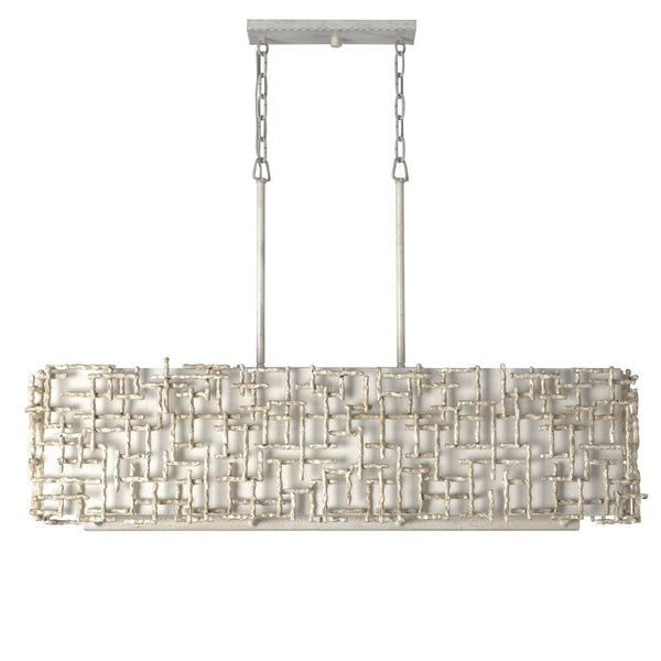 Farrah 48" Eight Lights Medium Linear, Silver Leaf
