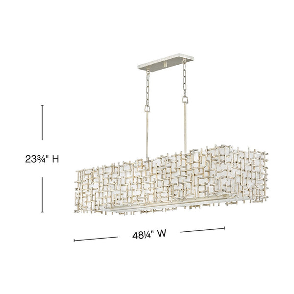 Farrah 48" Eight Lights Medium Linear, Silver Leaf