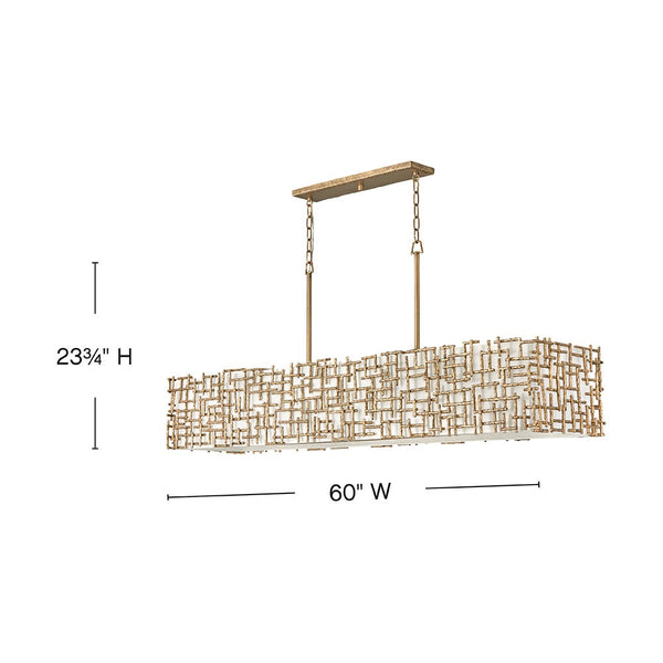 Farrah 60" Ten Lights Large Linear, Burnished Gold