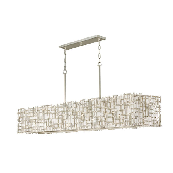 Farrah 60" Ten Lights Large Linear, Silver Leaf