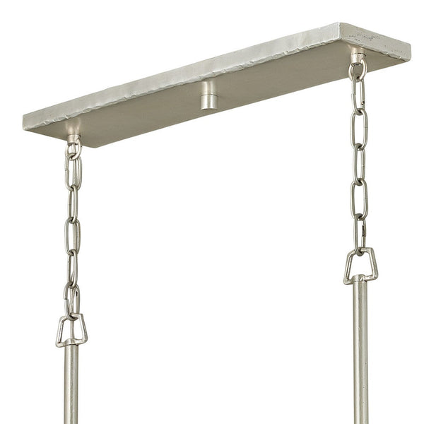 Farrah 60" Ten Lights Large Linear, Silver Leaf