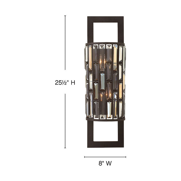 Gemma 8" Two Lights Large Sconce, Vintage Bronze