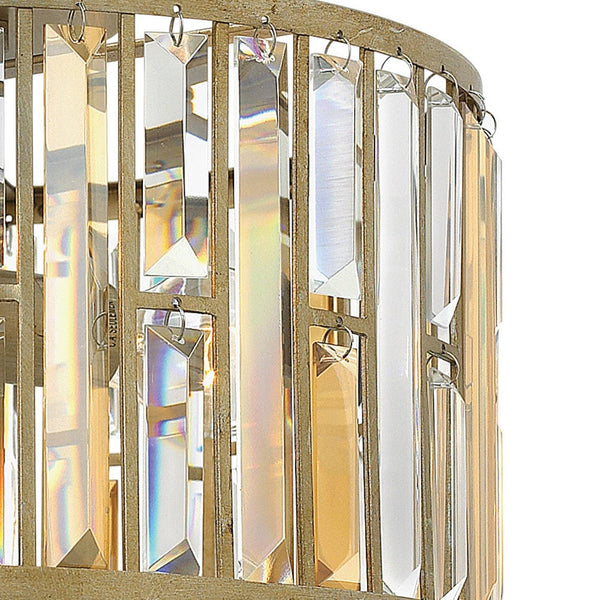 Gemma 16" Three Lights Medium Flush Mount, Silver Leaf