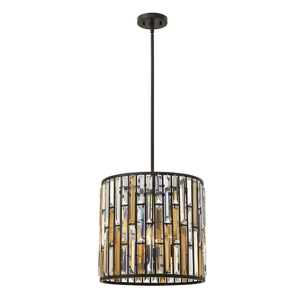 Gemma 16" Three Lights Large Convertible Drum, Vintage Bronze