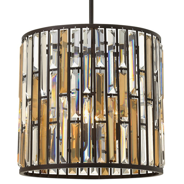 Gemma 16" Three Lights Large Convertible Drum, Vintage Bronze