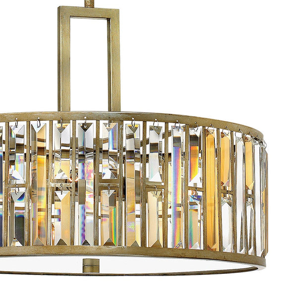 Gemma 21" Three Lights Small Drum, Silver Leaf