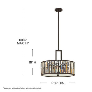 Gemma 21" Three Lights Small Drum, Vintage Bronze