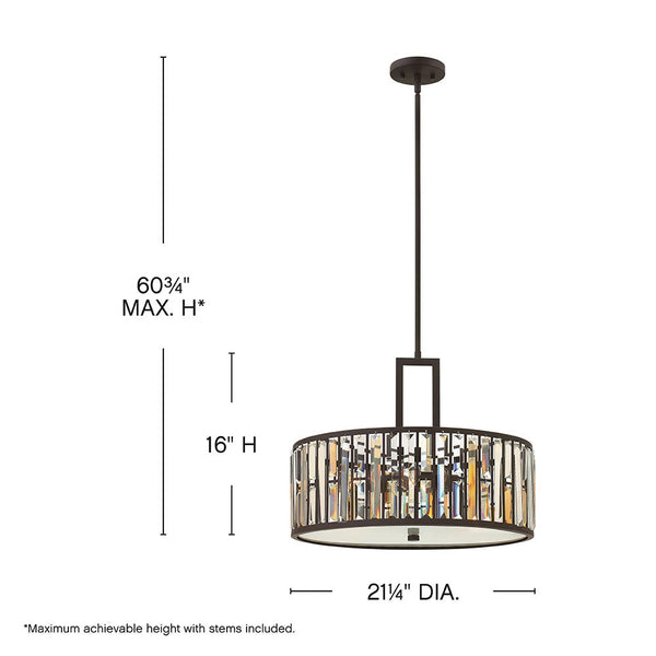 Gemma 21" Three Lights Small Drum, Vintage Bronze