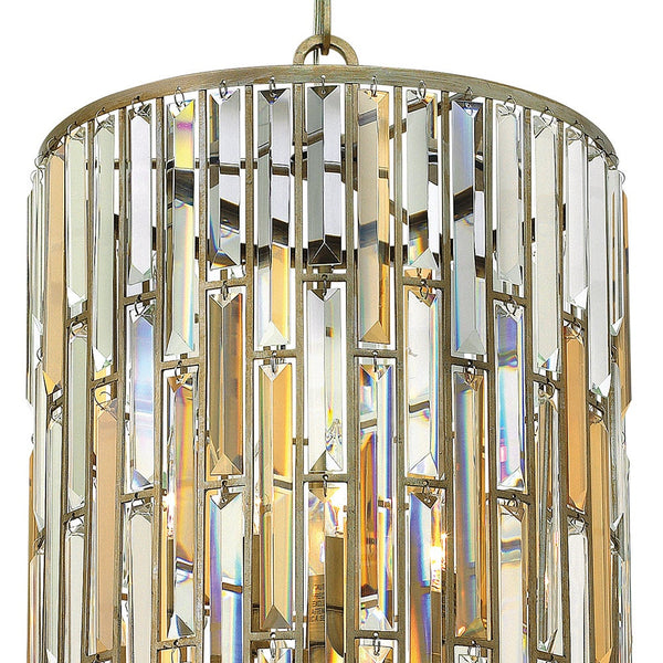 Gemma 16" Six Lights Large Two Tier Drum, Silver Leaf