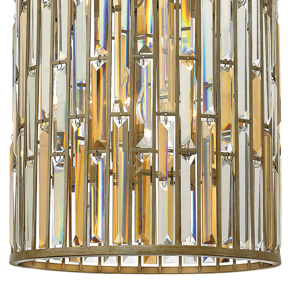 Gemma 16" Six Lights Large Two Tier Drum, Silver Leaf