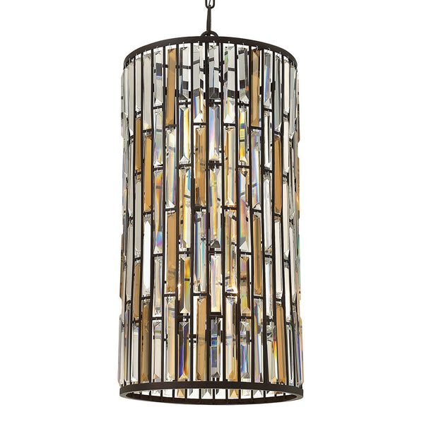 Gemma 16" Six Lights Large Two Tier Drum, Vintage Bronze