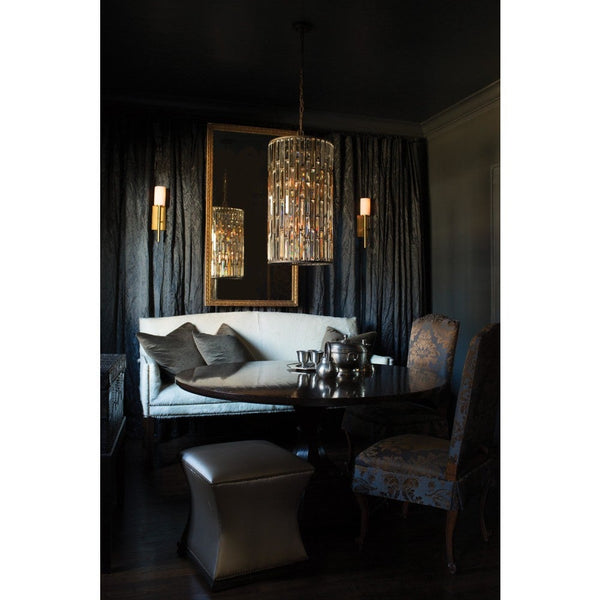 Gemma 16" Six Lights Large Two Tier Drum, Vintage Bronze