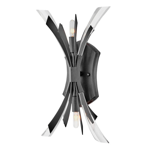 Vida 9" Two Lights Medium Sconce, Brushed Graphite